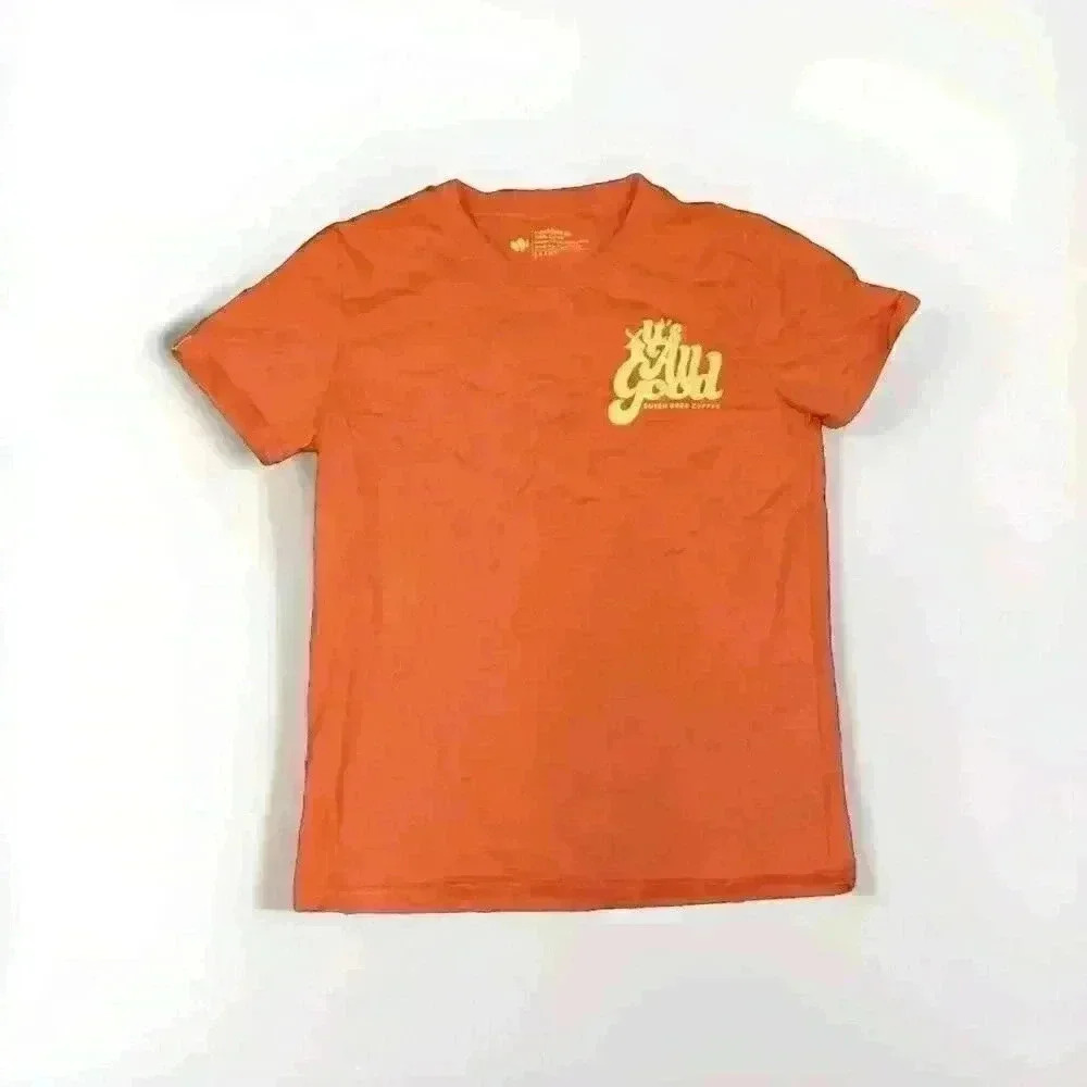 Dutch Bros Mens Large Orange ‘It’s All Good’ Short Sleeve Tee Shirt Size Large